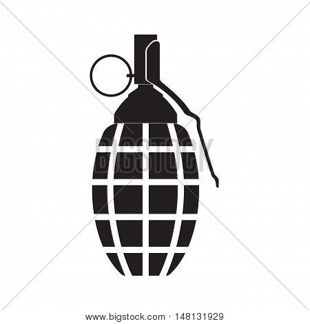 Hand grenade icon or sign isolated on white background.