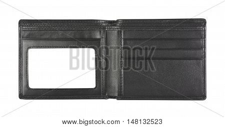 Open wallet for put card on white background included clipping path
