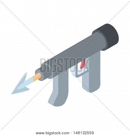 Underwater fishing speargun icon in cartoon style isolated on white background vector illustration