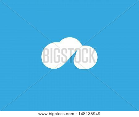 Abstract cloud start vector logo. Creative start up succes symbol. Travel flight negative space idea logotype. Air, plane modern sign