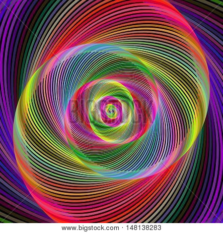 Colorful abstract fractal spiral design background vector