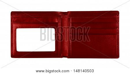 red wallet for put card on white background included clipping path