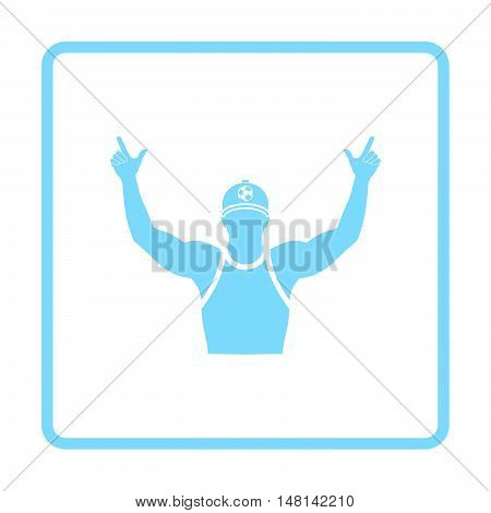 Football Fan With Hands Up Icon