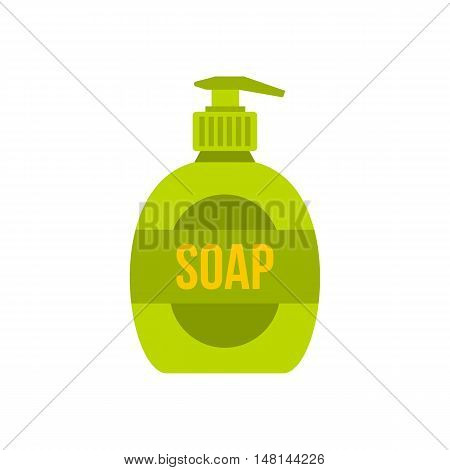 Liquid soap icon in flat style isolated on white background. Purity symbol vector illustration