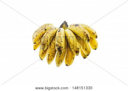 Ripe banana isolated on white background. It is good food for excretion