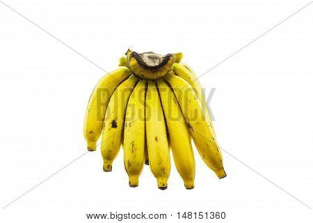 Ripe banana isolated on white background. It is good food for excretion