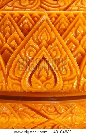 Carving Candle Closeup Detail Texture Thai Background