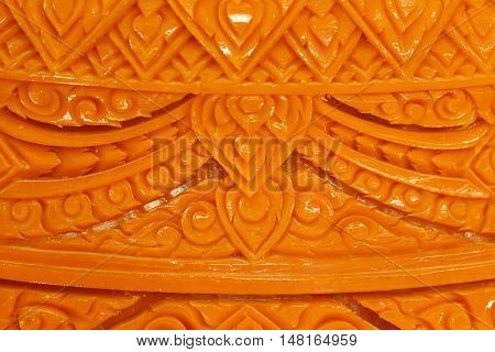 Carving Candle Closeup Detail Texture Thailand Art