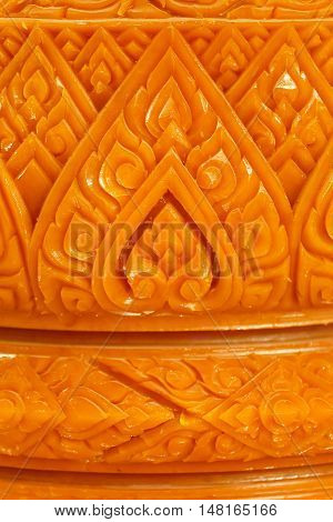Carving Candle Closeup Detail Texture Thai Art