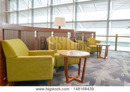 SINGAPORE - CIRCA AUGUST, 2016: dnata lounge in Changi Aiport. Changi Airport is the primary civilian airport for Singapore.