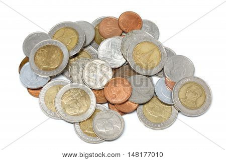 Coin Currency Thb White Background Detail Isolated