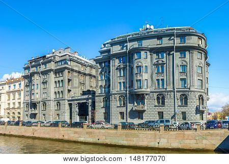 The dark grey building at Krukov Canal belongs to Lendoc Art Center based in Documentary Film Studio of the St Petersburg Russia.