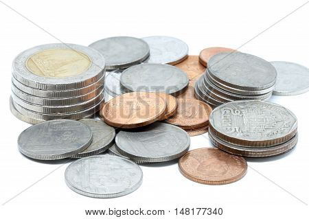 Coin Currency Thb White Background Object Isolated