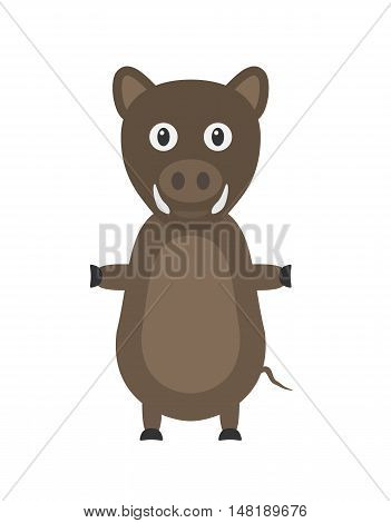 Funny Wild Boar Character