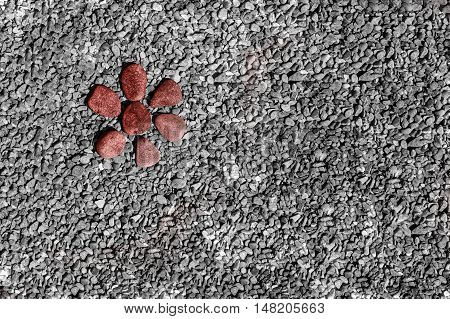 one red stone flower on the rocks