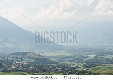 Mountains and grass of South Tyrol In Italy