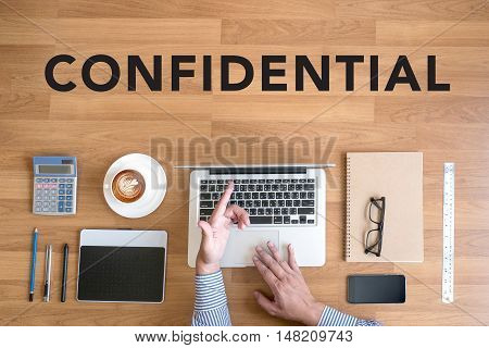 Businessman Working Confidential Concept