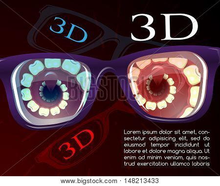 Presentation of 3d cinema glasses, vector illustration for Your deign, eps10