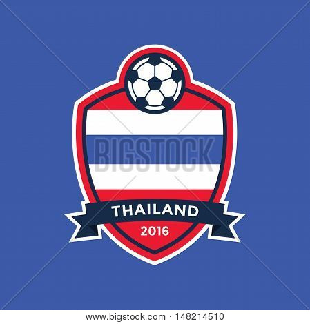 Thailand soccer team with flag. vector illustration