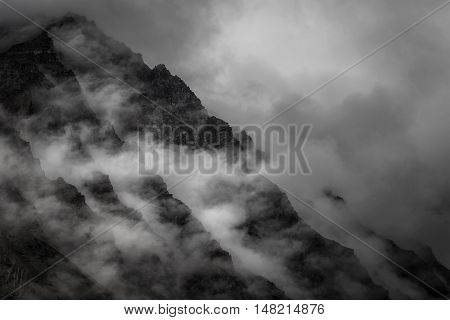 Himalayan mountain landscape along Manali - Leh National Highway in Ladakh, Jammu and Kashmir state, India.