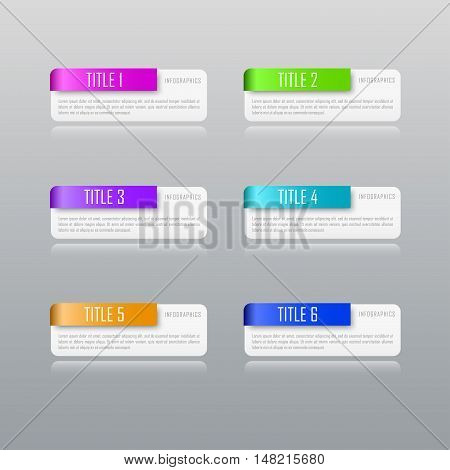 Infographic business concept with 6 options, parts, steps. Infographic design template and marketing icons