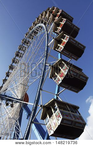 The high ferry wheel at the Oktoberfest in Munich