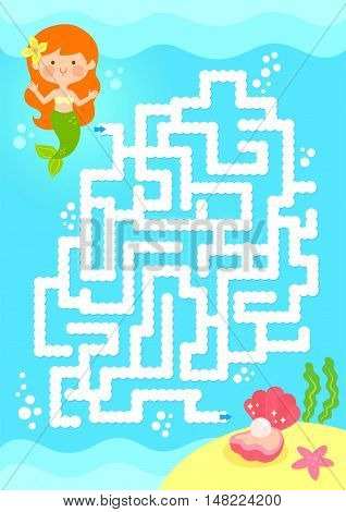 maze game. Help mermaid find the pearl.
