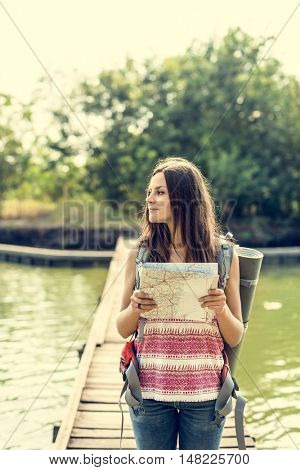 Map Destination Direction Route Travel Trip Trek Concept
