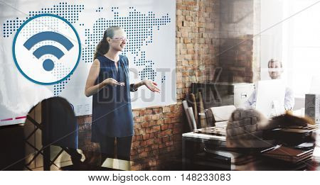 Global Communications Wireless Technology Connection Concept
