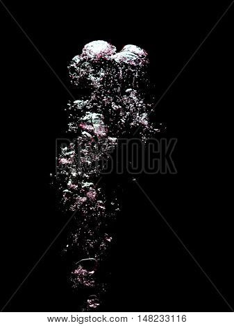 Water bubbles on black background