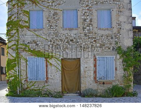 An historic old building in the small Italian town of Valvasone in Friuli Venezia Giulia.