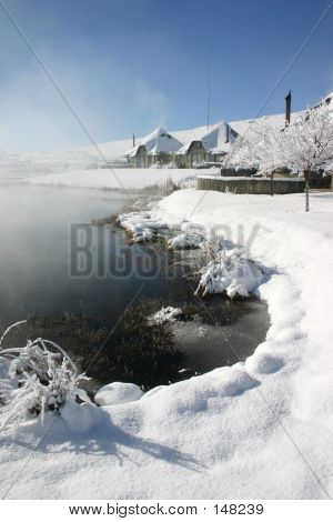 Schnee bedeckten Häusern