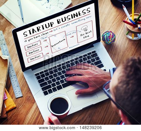 Startup Business Plan Brainstorming Graphic Concept
