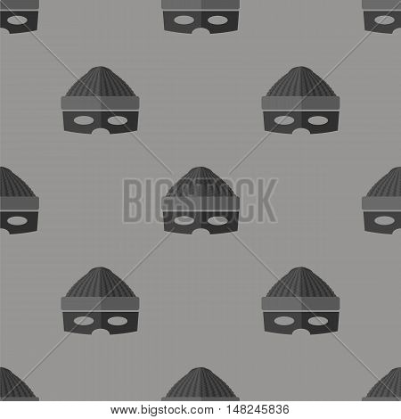 Thief Icon Seamless Pattern on Grey Background