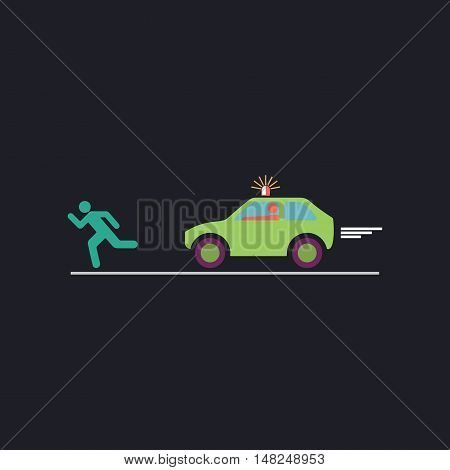 police Color vector icon on dark background