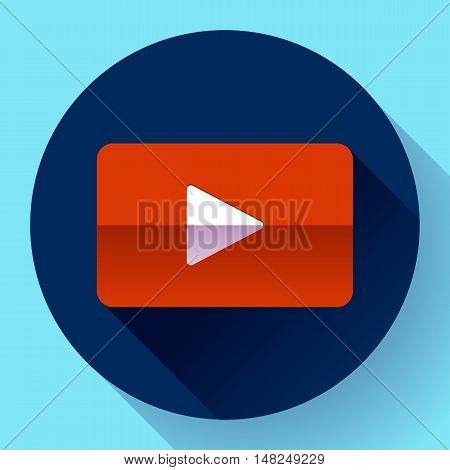 flat video play player icon botton bar