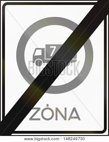 Road Sign Used In Hungary - End Of No Lorries Weighing More Than 7,5 Tons - Zone