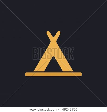 Wigwam Color vector icon on dark background