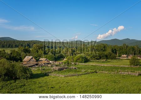 Russian remote place. Khakassia Siberia Russia year 2016.