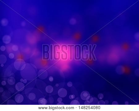 Abstract background blue bokeh circles holiday card.
