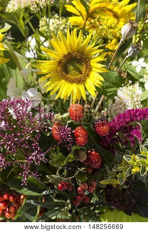 handmade beautiful bouquets from flowers and herbs