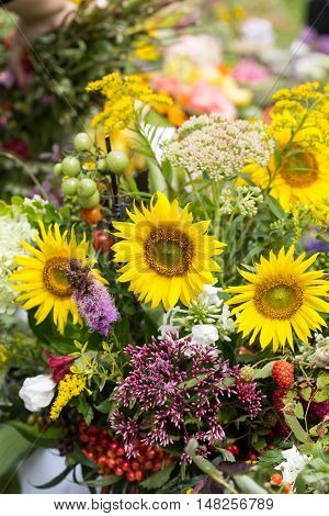 handmade beautiful bouquets from flowers and herbs