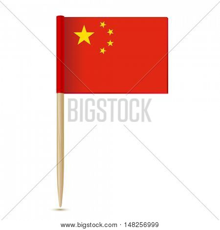 China Flag. Flag toothpick on white background 10eps