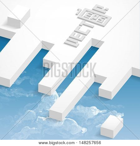 Abstract 3D Geometrical Design. Vector Illustration. Eps 10