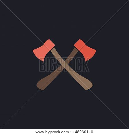 Two axes Color vector icon on dark background