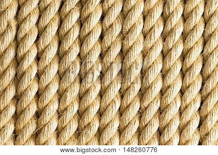 Close Up Strands Of Rope As Background