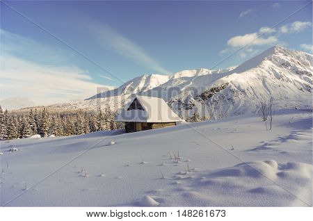 Beautiful winter mountain landscape. The Tatra Mountains