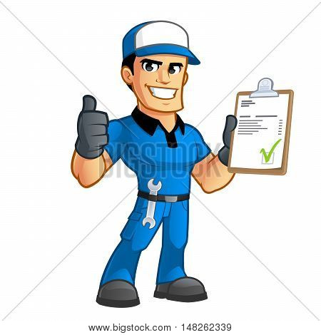 Sympathetic car mechanic, he has a spanner in his belt