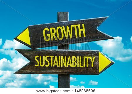 Growth vs Sustainability concept