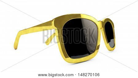 Beautiful and modern glasses in a gold frame 3d render